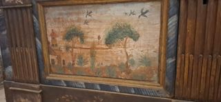 Cassapanca baule antico dipinto