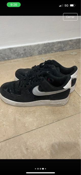 Nike Air Force 1 Negras Plata