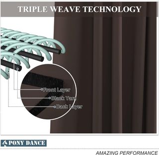 Cortinas Opacas PONY DANCE Marrón 140x175 cm