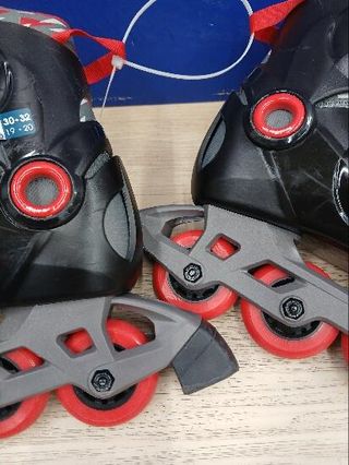 Patines Línea Niños Oxelo Play 5 Negro Rojo
