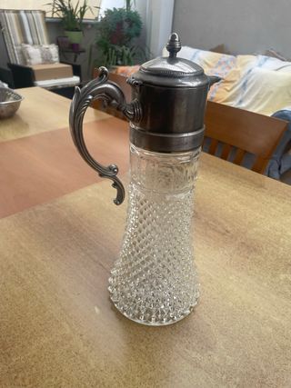 Brocca vintage cristallo e  argento Silver