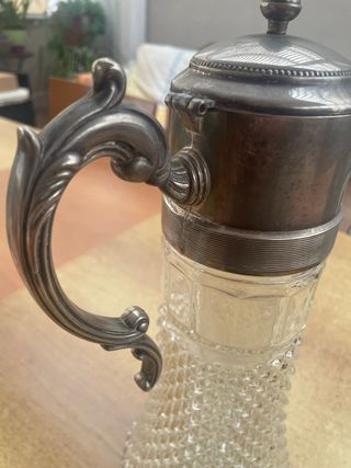 Brocca vintage cristallo e  argento Silver