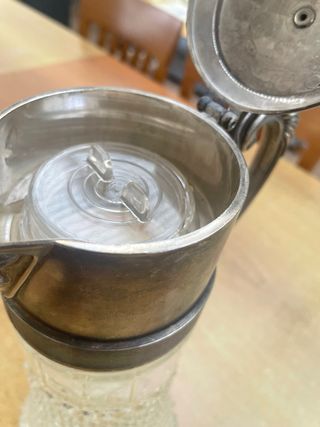 Brocca vintage cristallo e  argento Silver