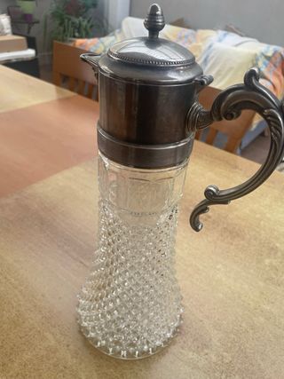 Brocca vintage cristallo e  argento Silver