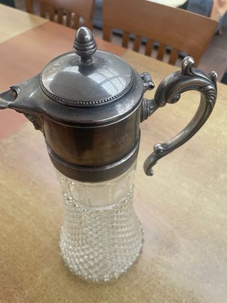 Brocca vintage cristallo e  argento Silver