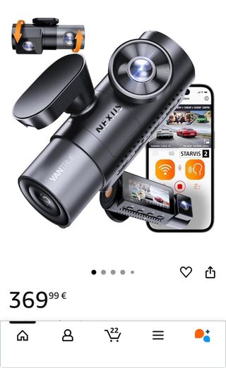 Cámara Dashcam Vantrue N5 4K 360° Wifi 