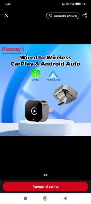 Adaptador CarPlay y Android Auto Inalámbrico