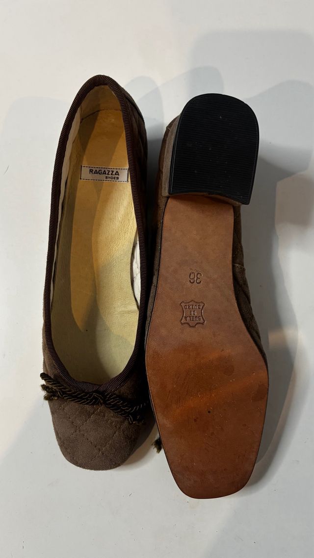 Zapatos Ragazza Marrones Cuadrados