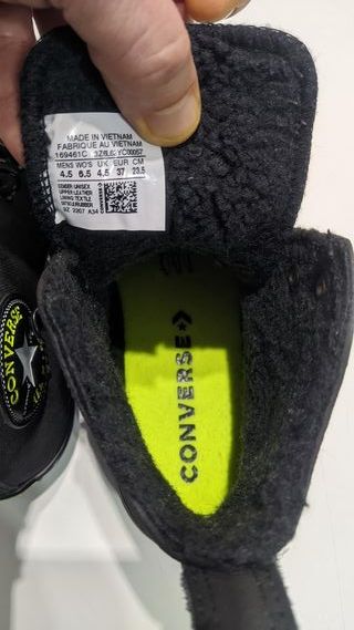 Zapatillas Converse Térmicas Negras n37 (23,5cm)