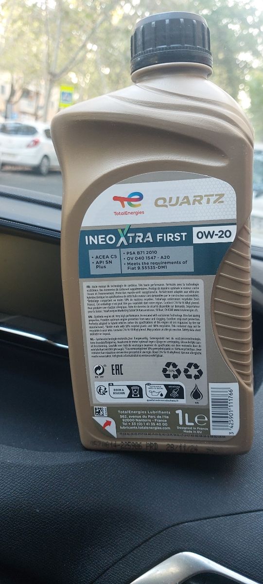 Aceite 1 litro total quartz ineo xtra first nuevo