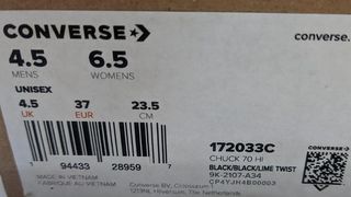 Converse Chuck 70 HI Negro n37(23,5cm). Nuevas