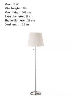 IKEA lampara de pie NYFORS