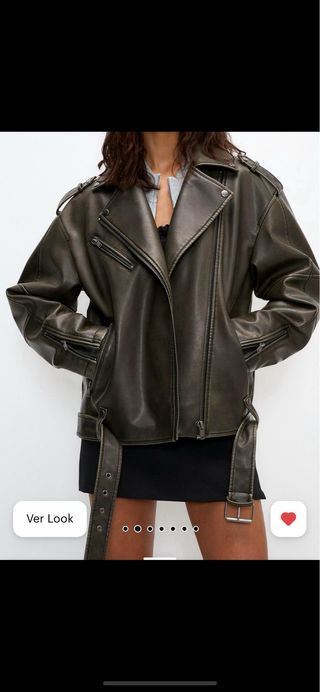 Chaqueta motera Pull&Bear oversize gris