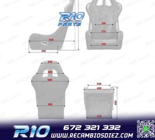 ASIENTO BAQUET UNIVERSAL NEGRO ALCANTARA - PIEL ESTILO EVO