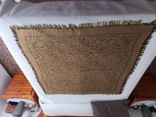 Mantón reproduccion de lana con estampado