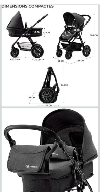 Carrito de bebé Kinderkraft MOOV negro