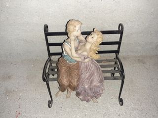 Figura pareja banco romántico resina ver medidas