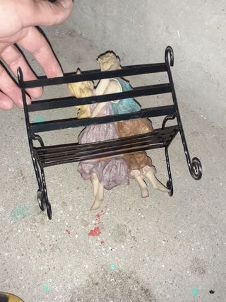 Figura pareja banco romántico resina ver medidas