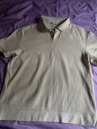 Polo Zara Beige de canalé