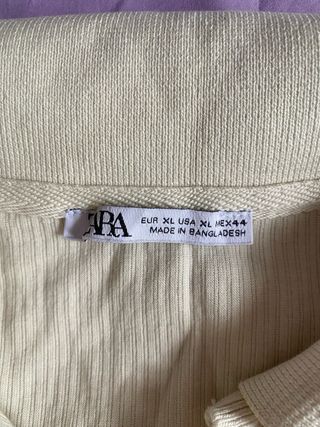 Polo Zara Beige de canalé