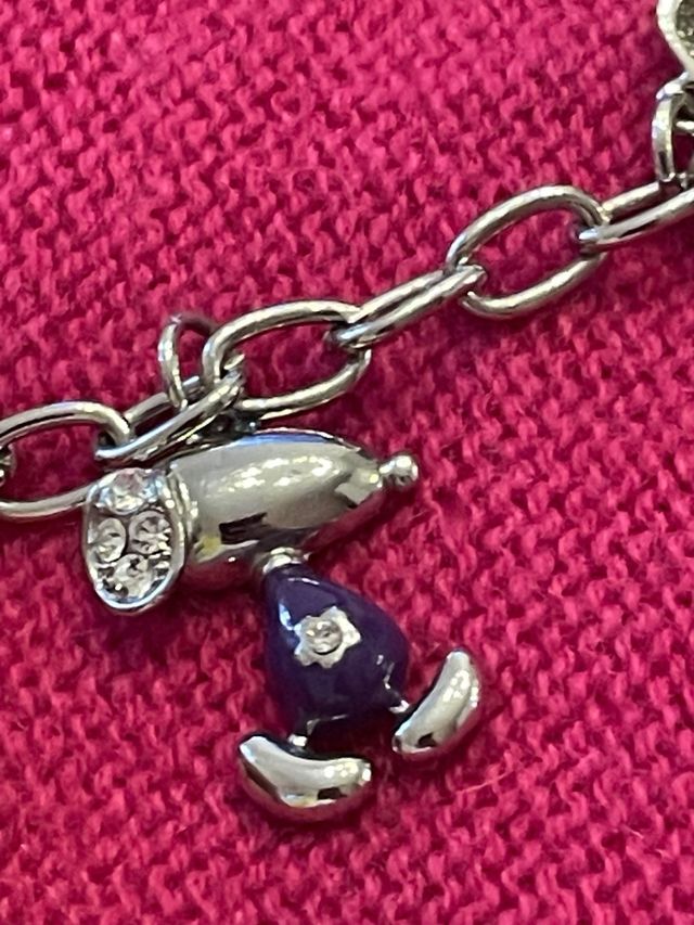 Bracciale Snoopy Anni '80 Argento Viola