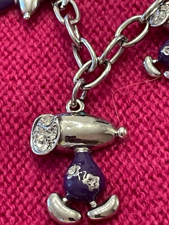 Bracciale Snoopy Anni '80 Argento Viola