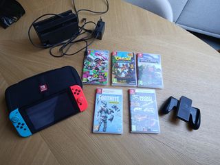 Nintendo Switch con juegos.