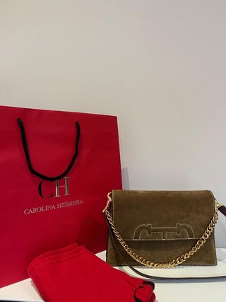 Bolso Carolina Herrera Marrón y Dorado