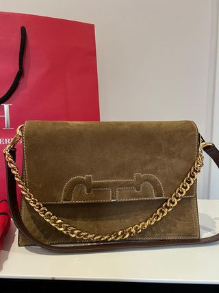 Bolso Carolina Herrera Marrón y Dorado