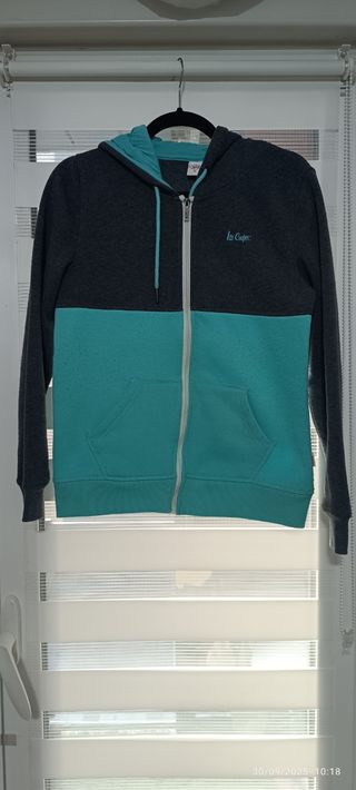 Sudadera Lee Cooper gris y turquesa talla 10