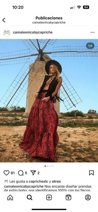 Falda larga Capriche Boho Animal Print