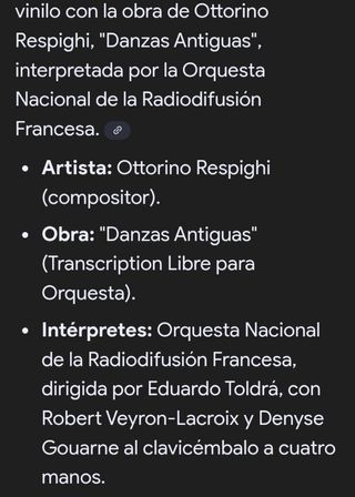 Vinilo Respighi Danzas Antiguas