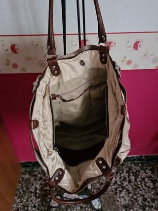 Bolso vintage El Corte Inglés beige