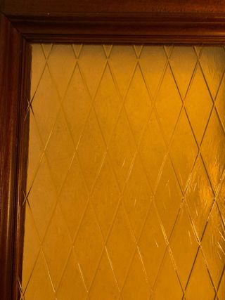 Puerta madera vintage cristal amarillo 80x203