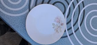 Plato llano porcelana 25cm rosa y blanco
