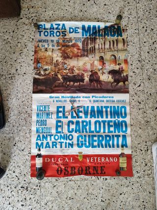 Cartel Toros Plaza de Málaga 1970