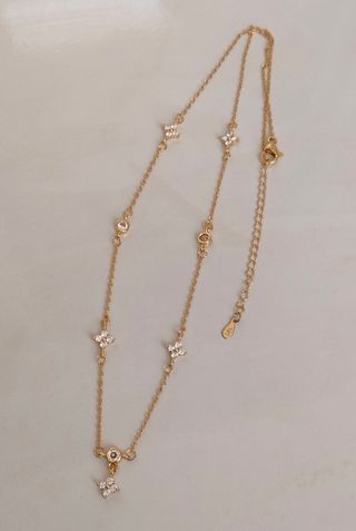 Collar plata dorada con circonitas