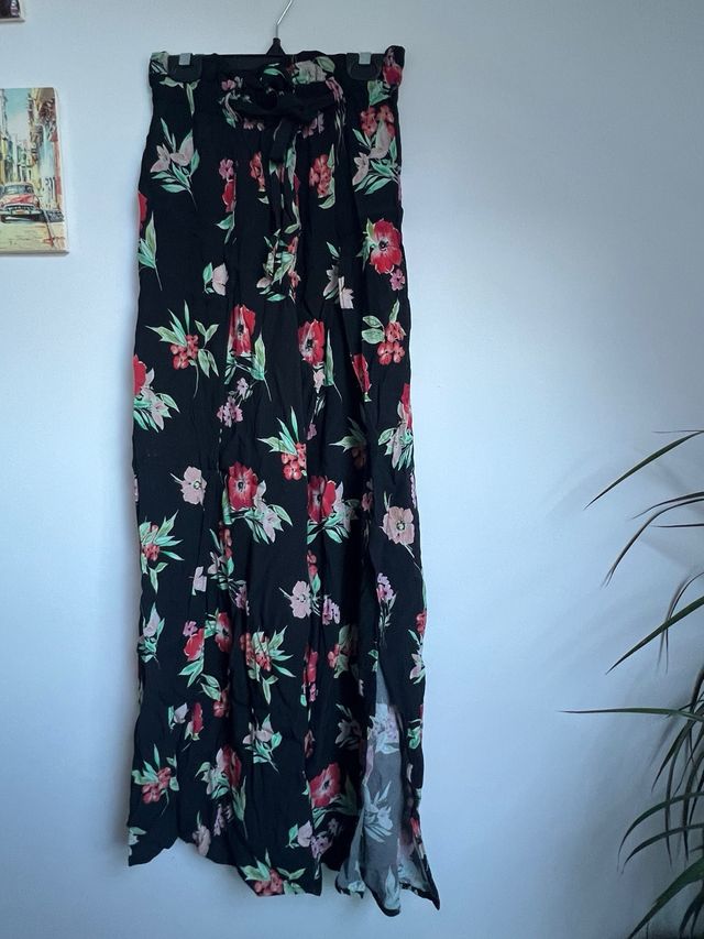 Pantalón ancho flores 