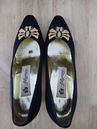 Zapatos de fiesta Filigrana negros y dorados