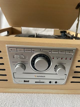 Tocadiscos Sunstech PXRC42CD Bluetooth Madera