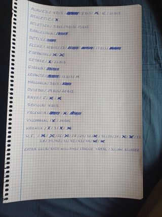 Cambio cromos liga, cambio en mano