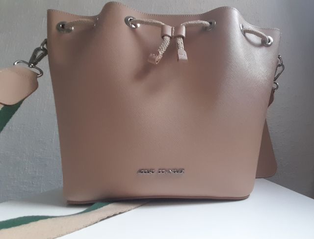 Borsa Adolfo Domínguez beige e multicolor