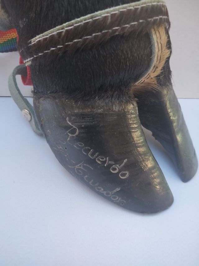 Figura Recuerdo de Ecuador botella con pezuña toro