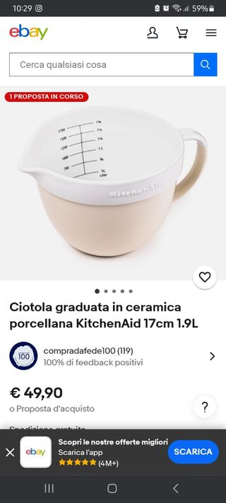 Ciotola graduata KitchenAid ceramica 17cm
