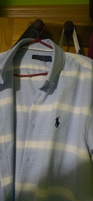 Camisa Polo Ralph Lauren Rayas Azul Talla M