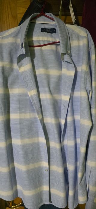 Camisa Polo Ralph Lauren Rayas Azul Talla M