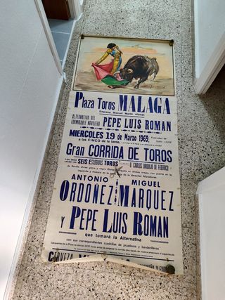 Cartel Toros Málaga 1969 Pepe Luis Román