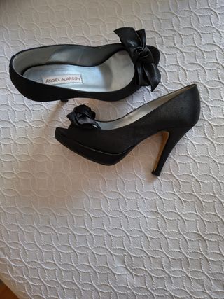 Sandalias Angel Alarcón Negras Tacon