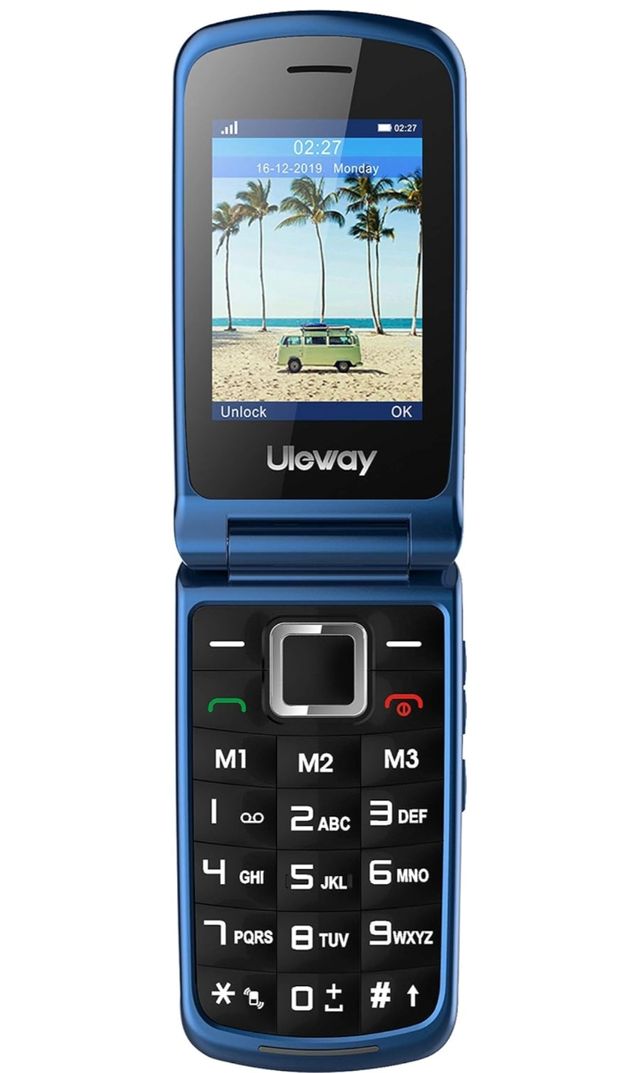 uleway Teléfono Móvil Tapa Azul