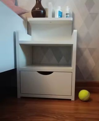 Mesa auxiliar noche mesita madera nueva blanca 